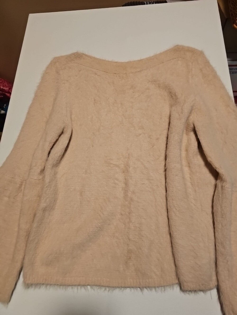 Lauren Conrad Soft Fuzzy Crewneck Sweater in Light Pink